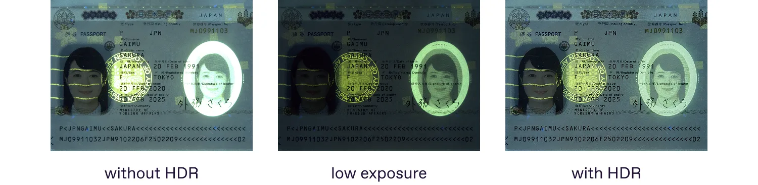 without HDR vs with HDR